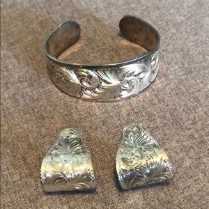 Diablo Sterling Silver Cuff and Earrings Set